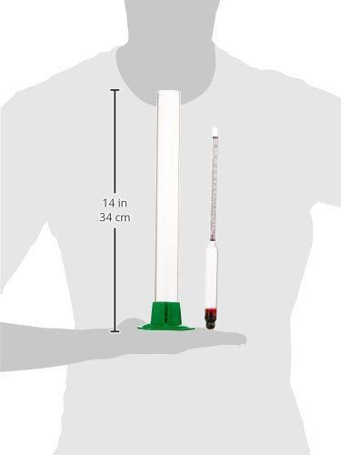 Naruekrit R3-XIKQ-AD0G Proof and Tralle Hydrometer with 12" Glass Test Jar