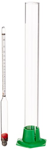 Naruekrit R3-XIKQ-AD0G Proof and Tralle Hydrometer with 12" Glass Test Jar