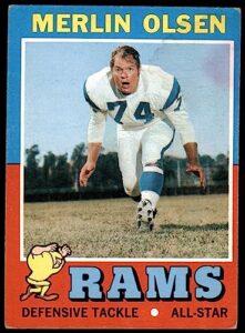 1971 topps # 125 merlin olsen los angeles rams (football card) dean's cards 2 - good rams