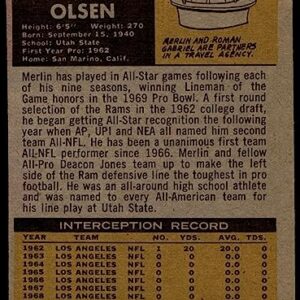 1971 Topps # 125 Merlin Olsen Los Angeles Rams (Football Card) Dean's Cards 2 - GOOD Rams