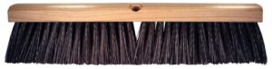 pferd 89320 maintenance lacquered hardwood block heavy floor sweep broom, stiff palmyra bristles, 18" length, 4" trim length