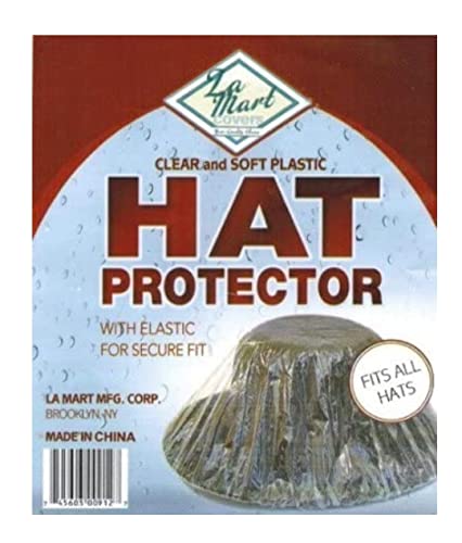 Hat Protector,clear Plastic with Elastic for a Perfect Fit,one Size Fits All. (Pack of 6)