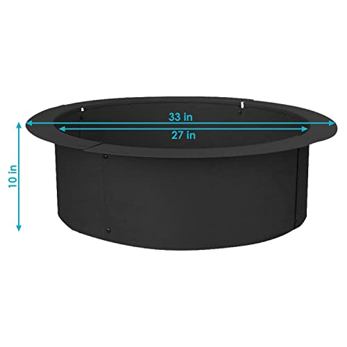 Sunnydaze Steel Above-/In-Ground Fire Pit Ring Insert - 33-Inch Outer Diameter (27-Inch Inner Diameter)