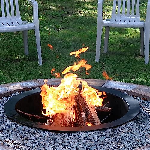 Sunnydaze Steel Above-/In-Ground Fire Pit Ring Insert - 33-Inch Outer Diameter (27-Inch Inner Diameter)