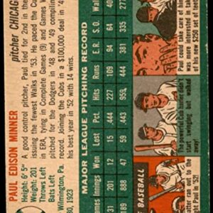 1954 Topps # 28 Paul Minner Chicago Cubs (Baseball Card) Dean's Cards 2 - GOOD Cubs