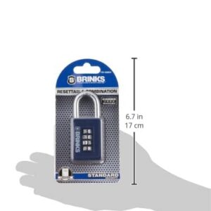 BRINKS - 40mm 4-Dial Resettable Sports Padlock - Zinc Die-Cast Body with Chrome Plated Shackle, Navy