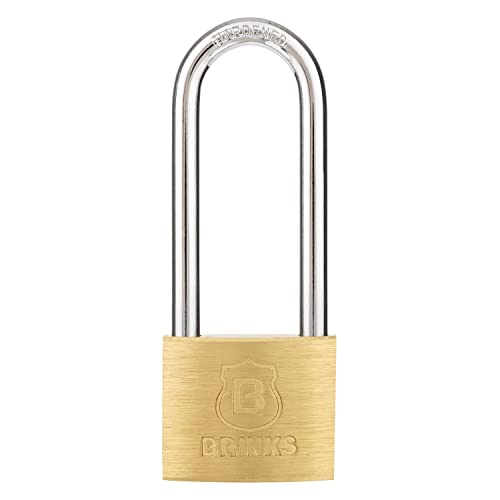 BRINKS - 40mm Solid Brass Keyed Padlock with 2.5” Shackle Clearance, (171-42001)