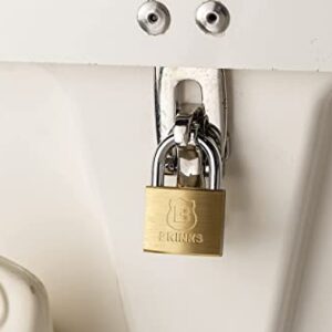 BRINKS - 40mm Solid Brass Keyed Padlock with 7/8” Shackle Clearance - Chrome Plated With Hardened Steel Shackle