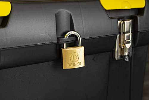 BRINKS - 40mm Solid Brass Keyed Padlock with 7/8” Shackle Clearance - Chrome Plated With Hardened Steel Shackle