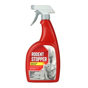 rodent stopper mouse & rat repellent - safe & effective, all natural food grade ingredients; repels mice and rats; ready to use, 32 oz. trigger spray bottle