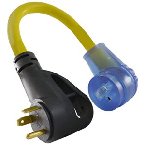 conntek 15340 rv 30-amp plug with ergo grip to 15/20 u.s female connector light end adapter