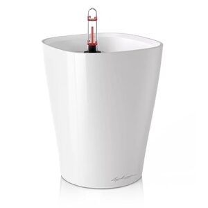 lechuza 14900 deltini self-watering planter for indoor and outdoor use, 6" x 6" x 7", white