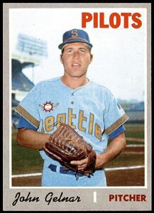 1970 topps # 393 john gelnar seattle pilots (baseball card) ex pilots