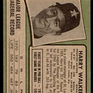 1971 Topps # 312 Harry Walker Houston Astros (Baseball Card) EX Astros