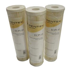 pentek ecp5-10 pleated cellulose/polyester replacement water filter cartridge - 5 micron (pack of 3)