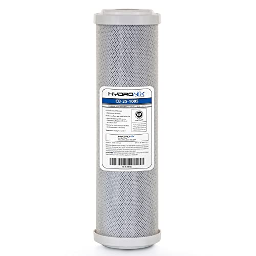 Hydronix CB-25-1005 Whole House RO & Drinking Systems NSF Coconut Carbon Block Water Filter 2.5 x 10-5 Micron (2 Pack)