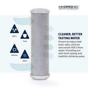 Hydronix CB-25-1005 Whole House RO & Drinking Systems NSF Coconut Carbon Block Water Filter 2.5 x 10-5 Micron (2 Pack)