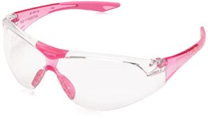 elvex delta plus sg-18c-slim-pink avion sf safety glasses, clear lens with pink temple tips, slim fit, flexible, abrasion resistant, anti fog