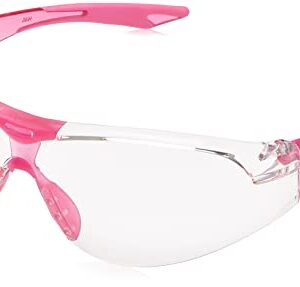 Elvex Delta Plus SG-18C-SLIM-PINK Avion SF Safety Glasses, Clear Lens with Pink Temple Tips, Slim Fit, Flexible, Abrasion Resistant, Anti Fog