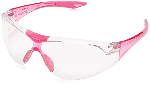 Elvex Delta Plus SG-18C-SLIM-PINK Avion SF Safety Glasses, Clear Lens with Pink Temple Tips, Slim Fit, Flexible, Abrasion Resistant, Anti Fog