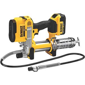 dewalt 20v max grease gun kit, cordless, 42” long hose, 10,000 psi, variable speed triggers, battery and charger included (dcgg571m1)