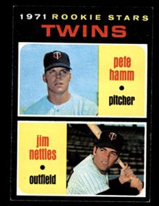 1971 topps # 74 twins rookies pete hamm/jim nettles minnesota twins (baseball card) ex/mt twins