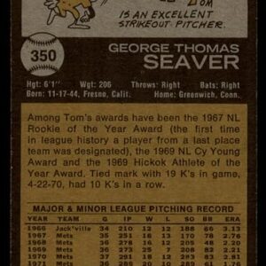 1973 Topps # 350 Tom Seaver New York Mets (Baseball Card) EX Mets