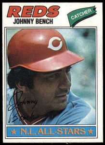 1977 topps # 70 johnny bench cincinnati reds (baseball card) ex reds