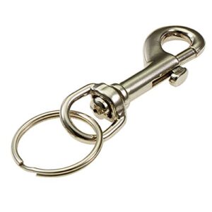 lucky line 3-1/2" bolt snap, mens , nickel plated zinc with 1-1/8" split key ring (4511)