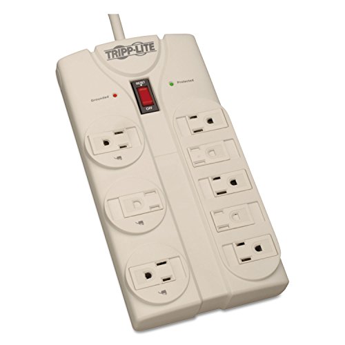Tripp Lite Tlp808 Tlp808 Surge Suppressor, 8 Outlets, 8 Ft Cord, 1440 Joules, Light Gray