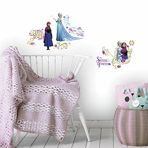 RoomMates RMK2361SCS Disney Frozen Elsa and Anna Peel and Stick Wall Decals 1.3 " x 1.2 " to 12.34 " x 13.9 "