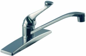 aqua plumb 1550010 8-inch single-handle polished chrome kitchen faucet without spray, silver