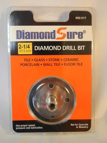 2-1/4" 57.5 mm DiamondSure Diamond Hole Saw Drill Bit for Glass, Tile, Granite, Ceramic, Porcelain, Stone