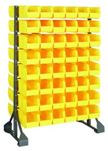 quantum storage qru-16d-230-96yl double sided rail systems complete package with bins, 36”l x 20”w x 53”h yellow