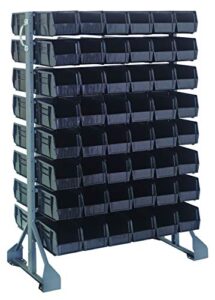 quantum storage qru-16d-230-96bk double sided rail systems complete package with bins, 36”l x 20”w x 53”h black