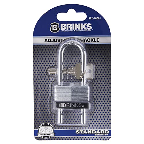 BRINKS 172-40061 Laminated Steel Padlock with Adjustable Shackle, 40mm