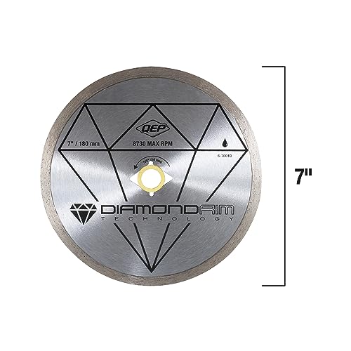 QEP 7" Continuous Rim Diamond Blade - For Wet Cutting of Ceramic Tile