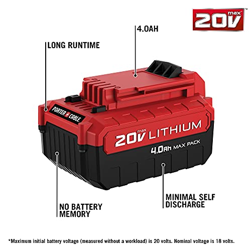 PORTER-CABLE 20V MAX* Lithium Battery, 4 -Amp Hour Battery (PCC685L)