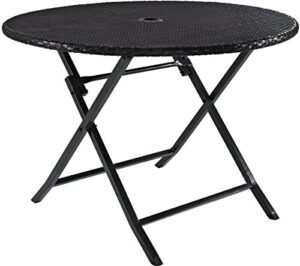 crosley furniture co7205-br palm harbor outdoor wicker folding table, brown
