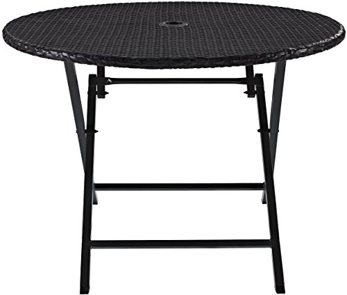 Crosley Furniture CO7205-BR Palm Harbor Outdoor Wicker Folding Table, Brown