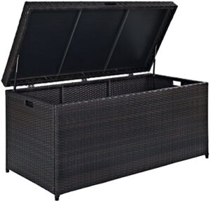 crosley furniture co7300-br palm harbor outdoor wicker storage bin, brown