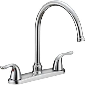 ez-flo kitchen faucet, kitchen sink faucet with 2 handles, chrome, 10189