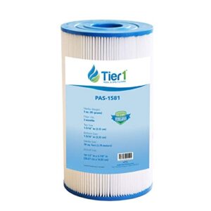 tier1 pool & spa filter cartridge | replacement for watkins 31489, filbur fc-3915, unicel c-6330, c-6430, pleatco pwk30, sd-00328 and more | 30 sq ft pleated fabric filter media