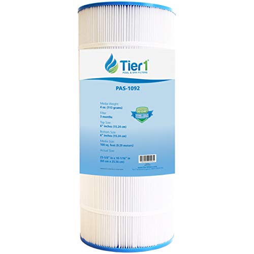 Tier1 Pool & Spa Filter Cartridge | Replacement for Pentair R173215, Clean & Clear 100, Pleatco PAP100-4, Unicel C-9410, FC-0686 and More | 100 sq ft Pleated Fabric Filter Media