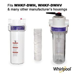 Whirlpool Whole Home String Wound Sediment Filters WHKF-WHSW, NSF Certified 5-Micron Filtration, 2-Pack, Standard Capacity Reduces Sand, Sil, Silt, Rust, and Protects Dishwasher and Laundry Appliances