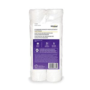 whirlpool whole home string wound sediment filters whkf-whsw, nsf certified 5-micron filtration, 2-pack, standard capacity reduces sand, sil, silt, rust, and protects dishwasher and laundry appliances