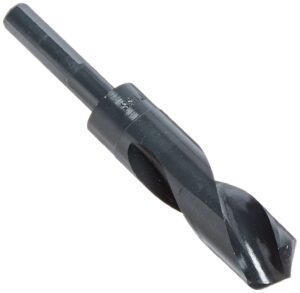drill america dwdrsd series qualtech high-speed steel economy reduced-shank drill bit, black oxide finish, 1/2" round shank, spiral flute, 118 degrees conventional point, 3/4" size, pack of 1, 3-flat