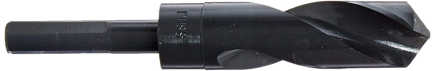 Drill America DWDRSD Series Qualtech High-Speed Steel Economy Reduced-Shank Drill Bit, Black Oxide Finish, 1/2" Round Shank, Spiral Flute, 118 Degrees Conventional Point, 3/4" Size, Pack of 1, 3-Flat