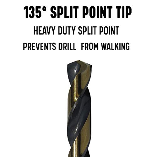 Drill America - KFD29P12 #29 High Speed Steel Black & Gold KFD Split Point Drill Bit (Pack of 12), KFD Series