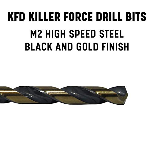 Drill America - KFD29P12 #29 High Speed Steel Black & Gold KFD Split Point Drill Bit (Pack of 12), KFD Series